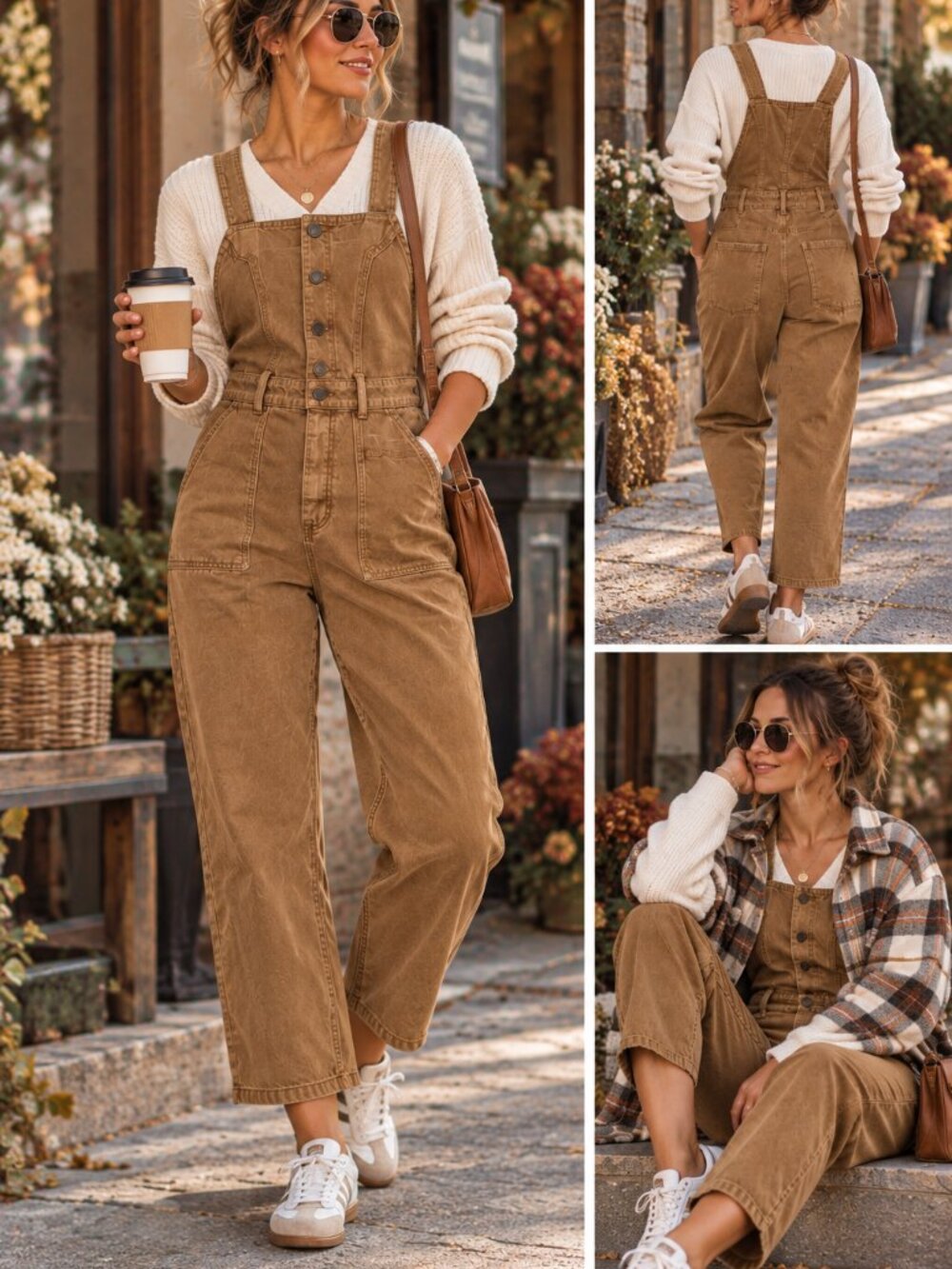 Universal Thread Brown Denim Overalls Size 4 Utility Workwear Ankle Crop Jumpsui